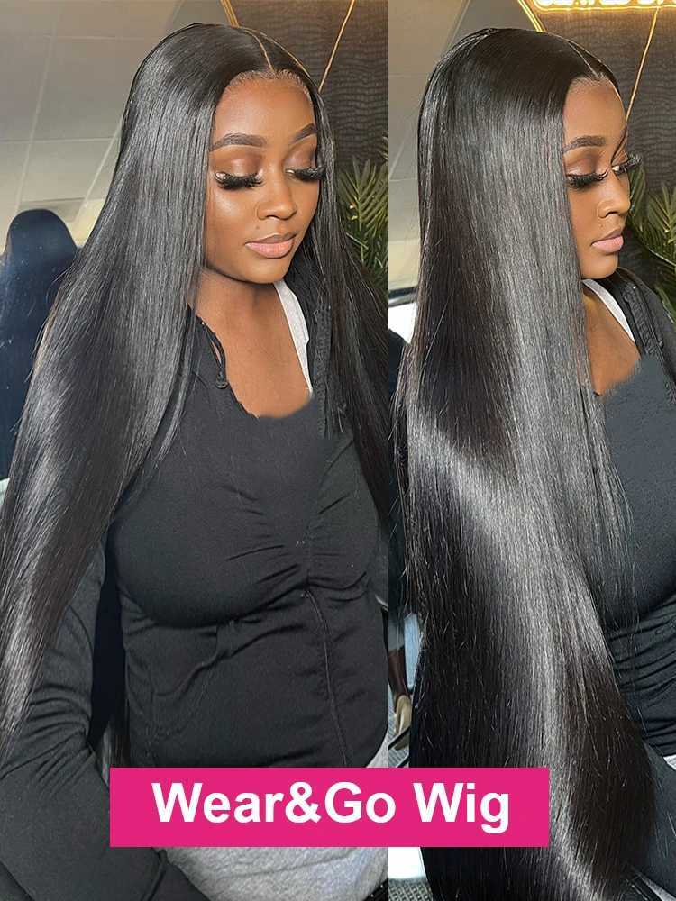 Straight 9x6 7x5 Glueless Lace Front Human Hair Wig Ready To Wear 6x4 5x5 Lace Closure Wig PrePlucked Transparent Wigs For WomenXJ241008