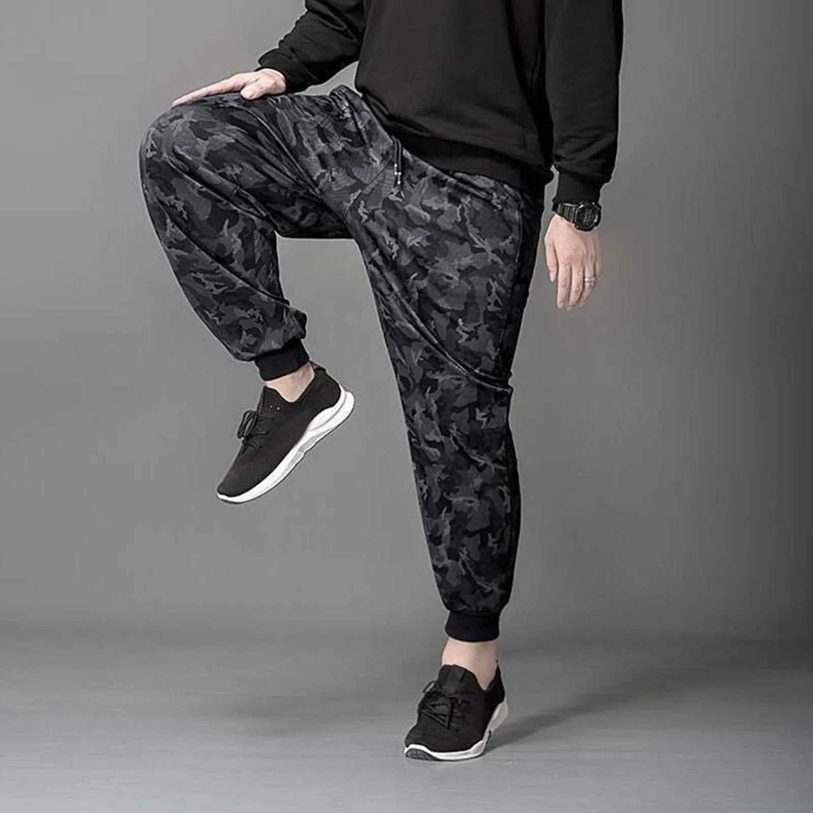 Cotton-Padded Trousers Winter Sports Velvet Camouflage Trousers Thick Loose Bound Sports Trousers Soft Sports Pants Jogging PantX241008