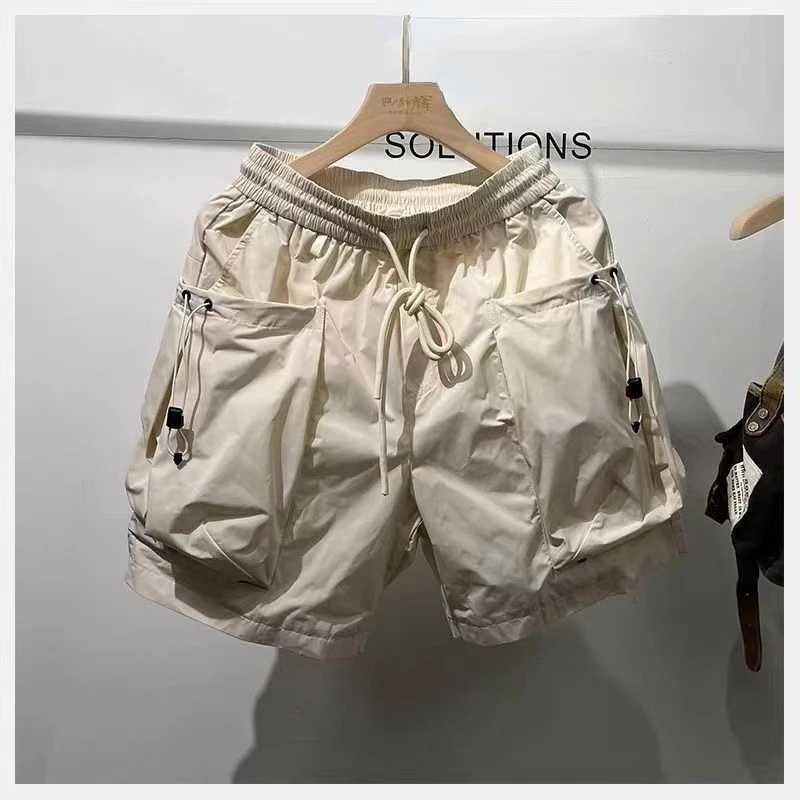 Mens shorts loose fitting Harajuku streetwear multi pocket fashionable outerwear shorts for quick drying outdoor leisure and fitness high-quality shor