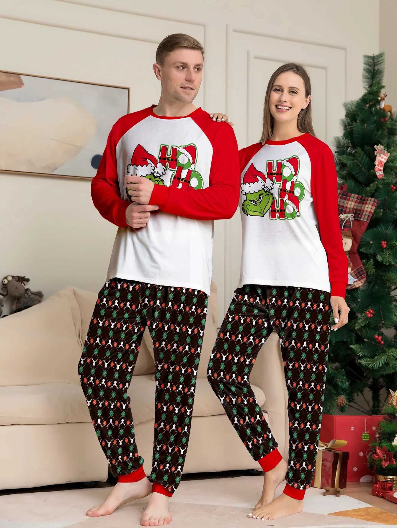 Mom Dad Child 2-piece Sleepwear Set Baby Casual Loose Sleepwear Christmas Family Appearance Sleepwear Family Matching Set W2410083