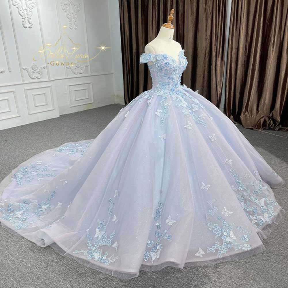 Exquisite Blue and Purple Formal Wedding Party Dresses Sweetheart or Length A-e Butterflies wers Fairy Prom Gowns