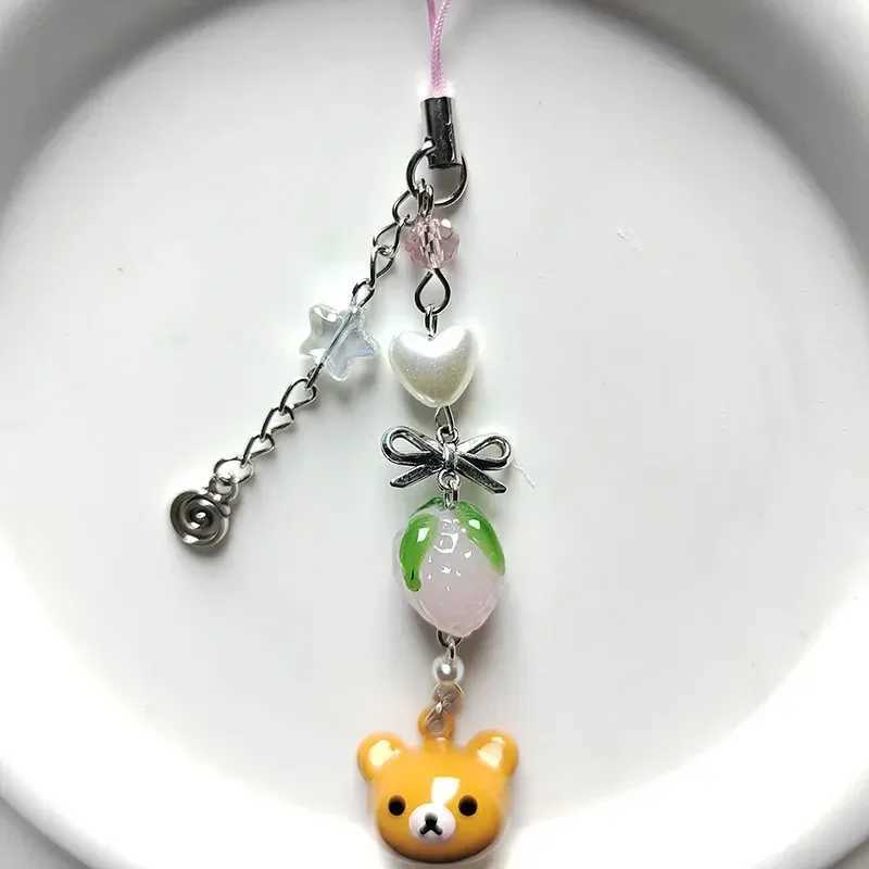 Bear Pendant Beaded Phone Charm Y2K Fairy Core KeychainX241008
