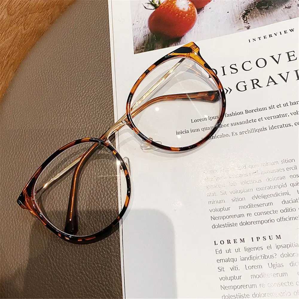 Vintage Anti-Blue Light Glasses Frame for Women Men Fashion Round Big Size Metal Optical Spectacle Eyeglass Computer GlassesX241008