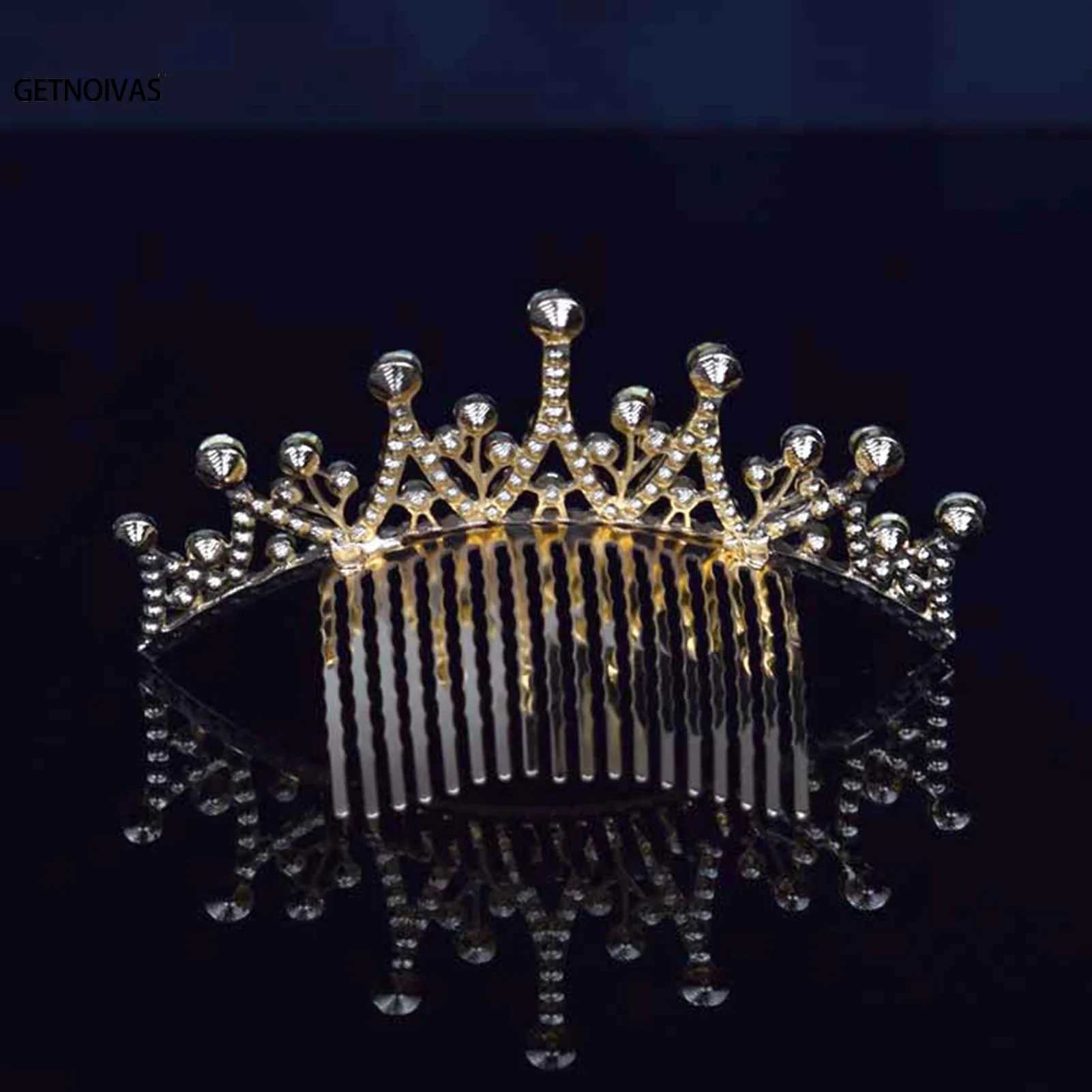 Childrens Mini Crown Haircomb Crystal Princess Crown Bridal Headpiece Womens Water Diamond Pearl Wedding Headpiece W241007