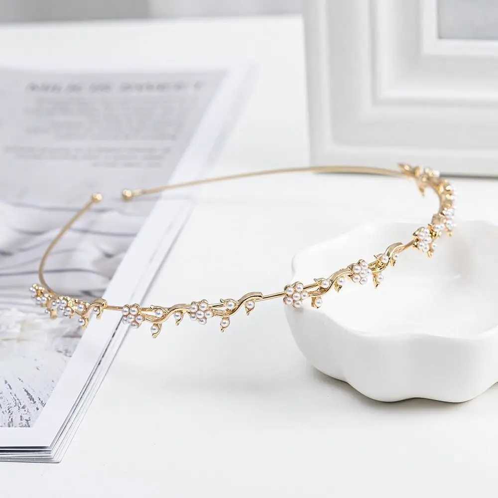 Crystal water drill with pearl female wedding headpiece headband headband W241007
