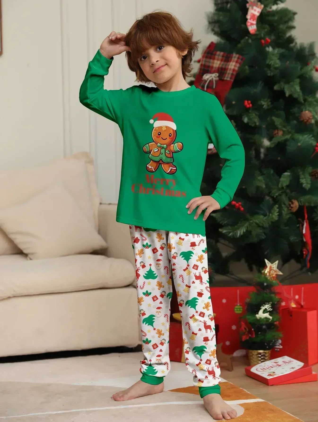 2024 New Christmas Pajama Set Cartoon Printing Home Soft Cute Adult Children Matching Clothing Baby Boys and Girls Clothing Family Appearance W241008