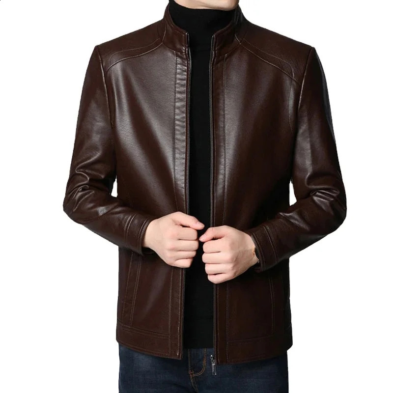 Mens Autumn Long Warm Leather Jacket Coat Men Winter Casual England Style Vintage Fashion Plus 4XL 240930