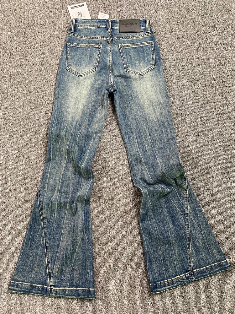 Womens Blue Jeans Vintage Korean Baggy Cowboy Pants Harajuku Wide Denim Trouser 90s Aesthetic Y2k 2000s Trashy Emo Clothes 2023 241007