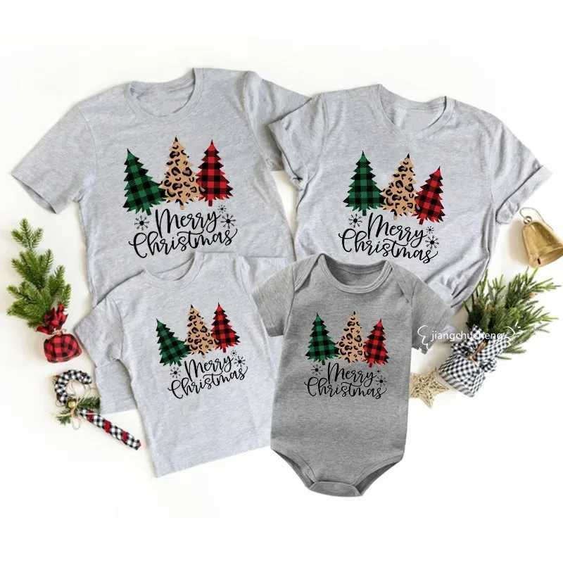 Merry Christmas Family Matching Clothing Mother Father Children T-shirt Baby Pants Cotton Family Appearance New Year Clothing Gifts W241008
