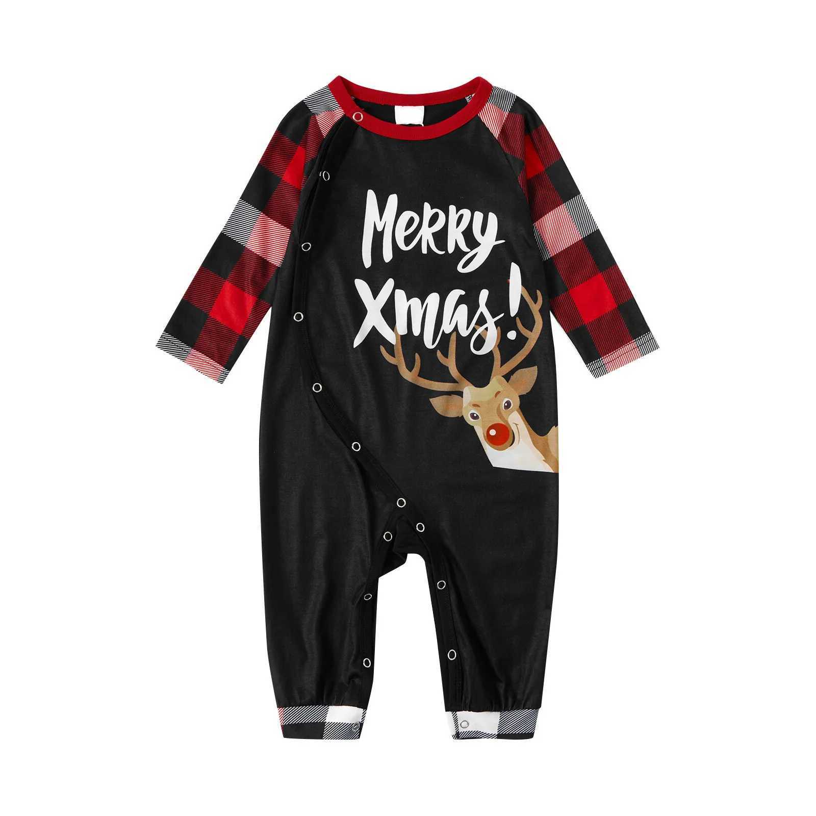 2024 Family Christmas Printed Pajama Set Long Sleeve Letter Printed T-shirt Flat Pants Pajama Lounge W241008