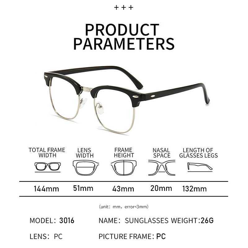 Men Retro Anti-blue Light Glasses Classic Vintage Half Frames Anti Blue Light Blocking Computer Eyeglasses For Women AccessoryX241008