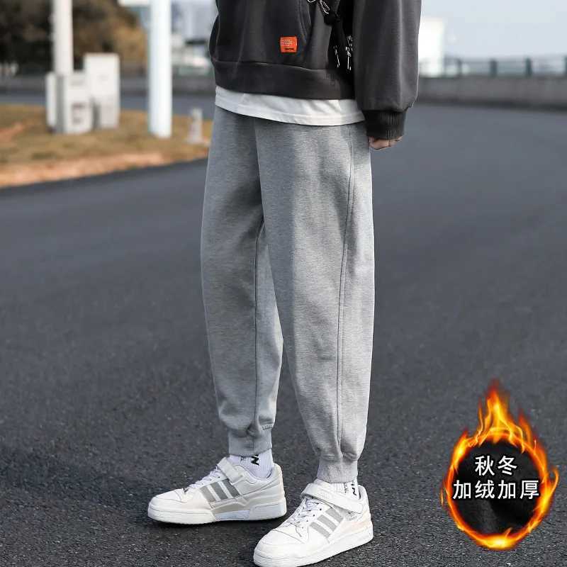 2023 Mens Trousers Autumn Korean Version Plush Lining Jogging Military Cargo Pants Casual Sports Winter Thickened Jogging PantsX241008