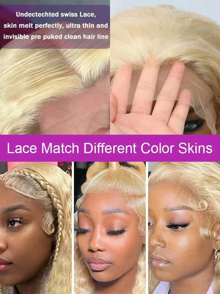 613 Transparent Hd Lace Front Human Hair Wig Curly 13x6 Honey Blonde Deep Wave Full Lace Frontal Wig Brazilian 40Inch 250DensityXJ241008