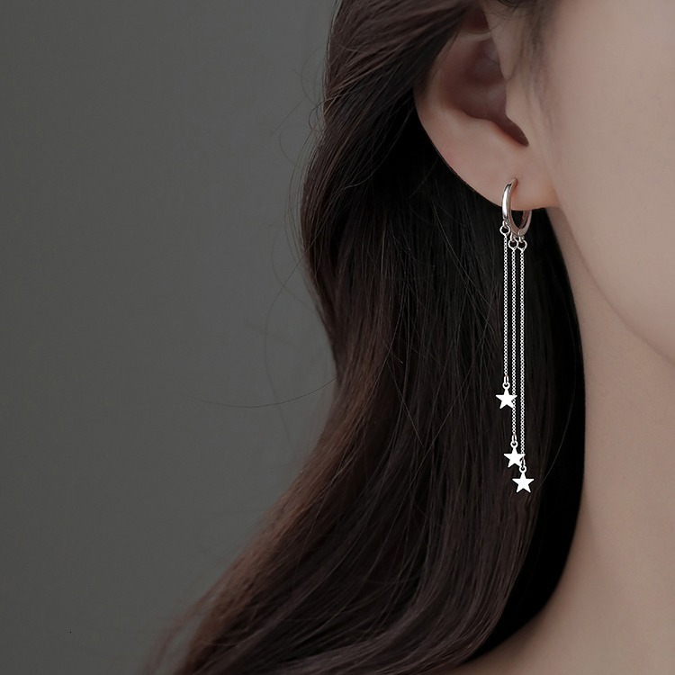 Needle Meteor Ear Buckle, Tassel Forest Earrings, Women's 2024 New Trendy Earrings
