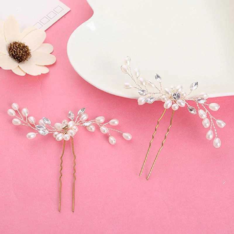 New Hot Selling Elegant Bridal Beads Handmade Flowers Beautiful Crystal Hair Accessories Wedding Hair Pin Bridal Decoration W241007