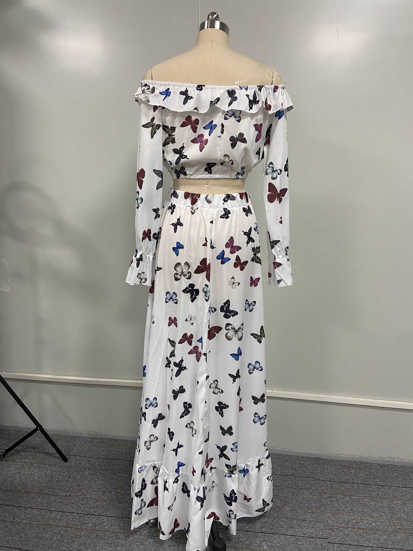 Casual Dresses Summer Celebrity Butterfly Print Bohemian Big Skirt Beach Dress Urban Sexy Dresses Women Clothes 240924