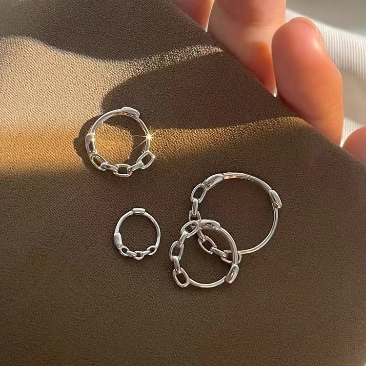Needle Earrings 2024 New Buckles, Circles, Netizens, Female Earrings, Punk Ins Trend