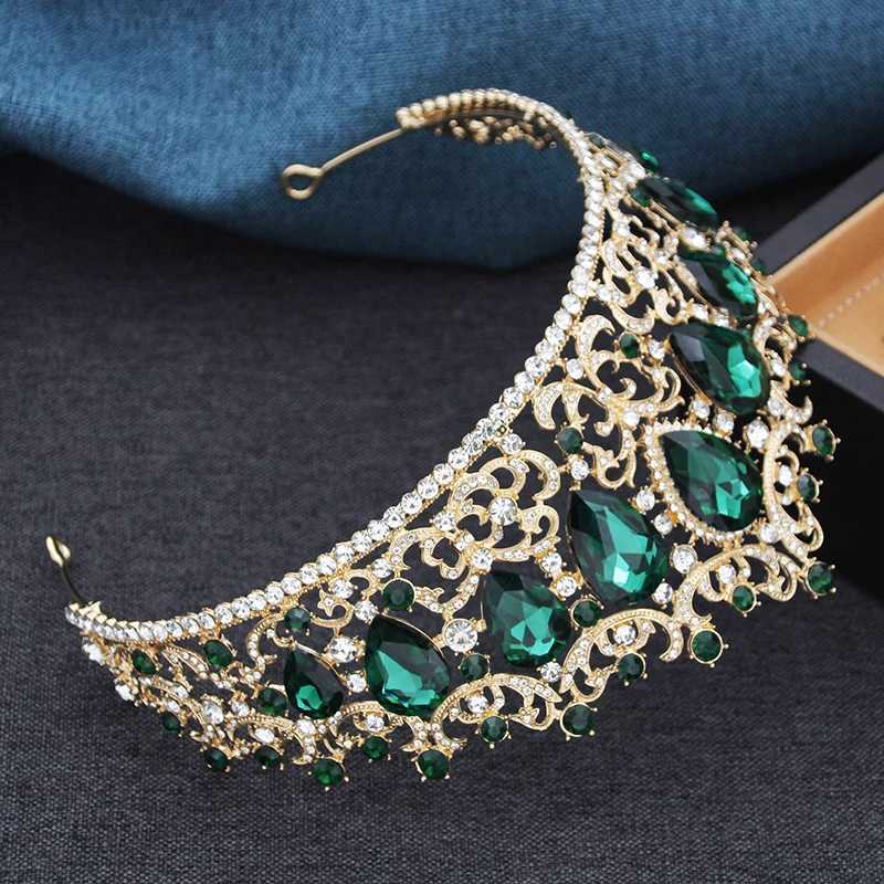 11 elegant crystal crowns suitable for brides wedding dresses hair jewelry queens green tiaras headpieces and ballroom brides W241007
