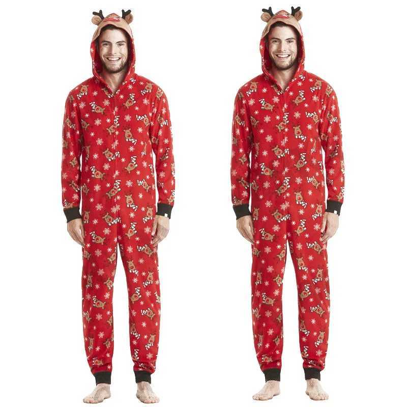 Christmas family matching one-piece pajamas father son mother daughter jumpsuit family clothing W241008