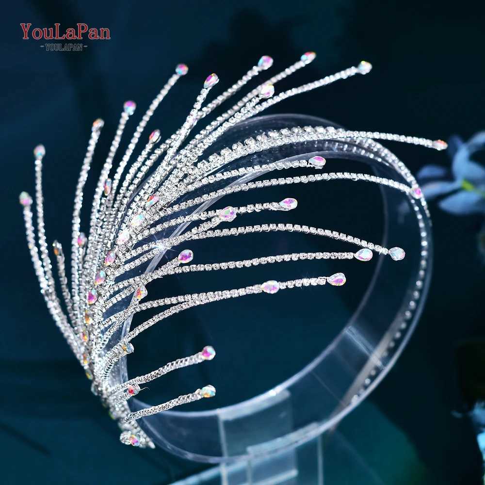 YouLaPan Rhinestone Wedding Headband for Brides Handmade Crystal Womens Hair Party Wedding Hair Accessories Headband HP628 W241007