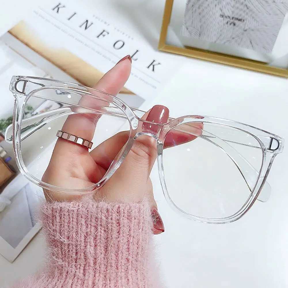Anti-Blue Light Myopia Glasses for Unisex Vintage Transparent Polygon Computer Eyeglasses Ultralight Frame Radiation ProtectionX241008