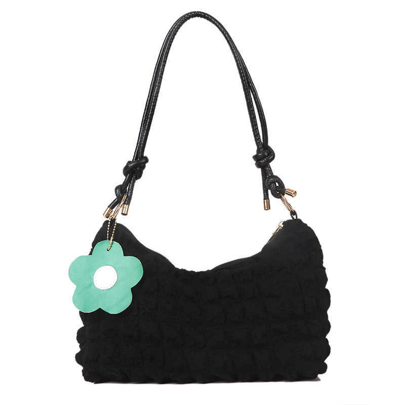 CMM Trendy Temperament Womens Bag Stylish Pleated Casual Armpit Bag Bubble Single Shoulder Handbag Fashion and Versatile Tote Bag