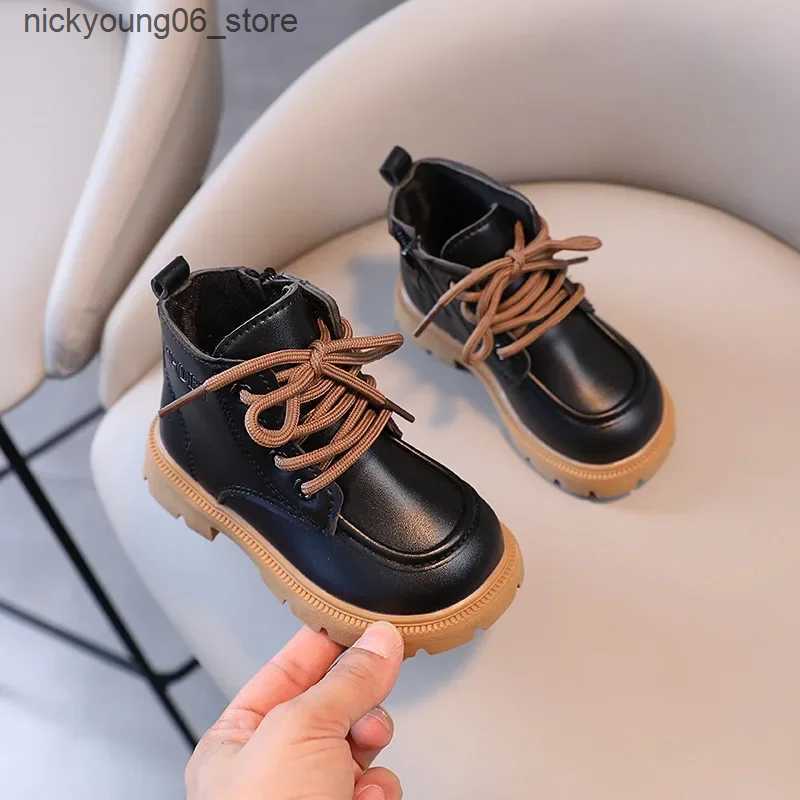 Boots Autumn New Kids Shoes for Girls Short Boots Fashion Boys Leather Shoes Infant Baby Boots Single L240910