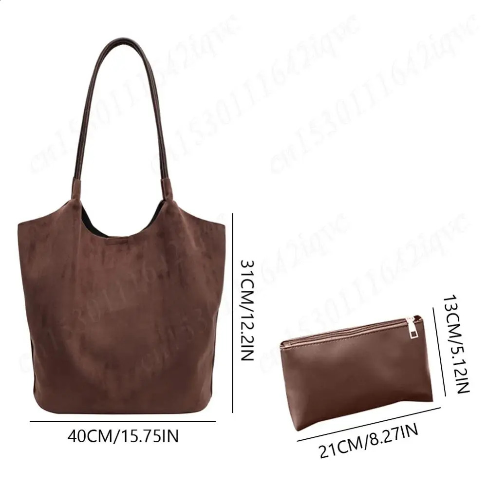 Handbag artificial suede shoulder bag magnetic closed homeless womens solid handbag top work travel 241008