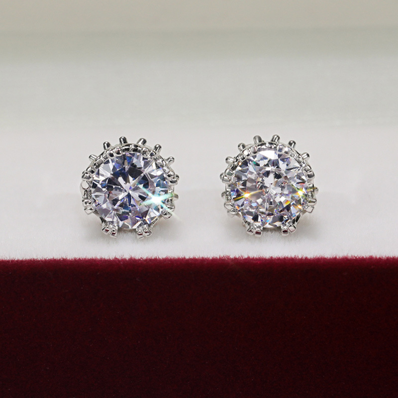 Top-Selg Stud Earrings: Simple Elegant Sterg Sier, 5A Cubic Zirconia, Perfect for Weddings & Parties