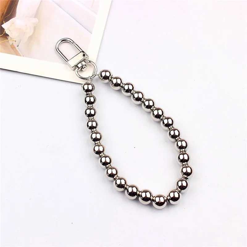 Heart Keychain Women Trinket For Womens Gift Handbags Silver Color Beads Keyring Key Ring For Jewelry Making AccessoriesX241008