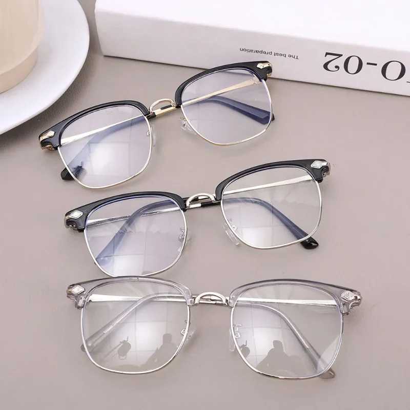 Fashion Classic Semi Rimless Anti Blue Light Blocking Glasses Women Men Square Ray Filter Eyeglasses Frames Computer EyewearX241008