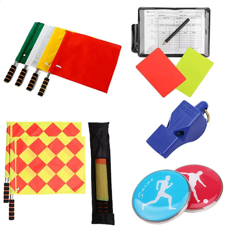 Football Reference Flag Coin Card Whistle Set Professional Sports Training Match Outdoor Survival Tools 241008
