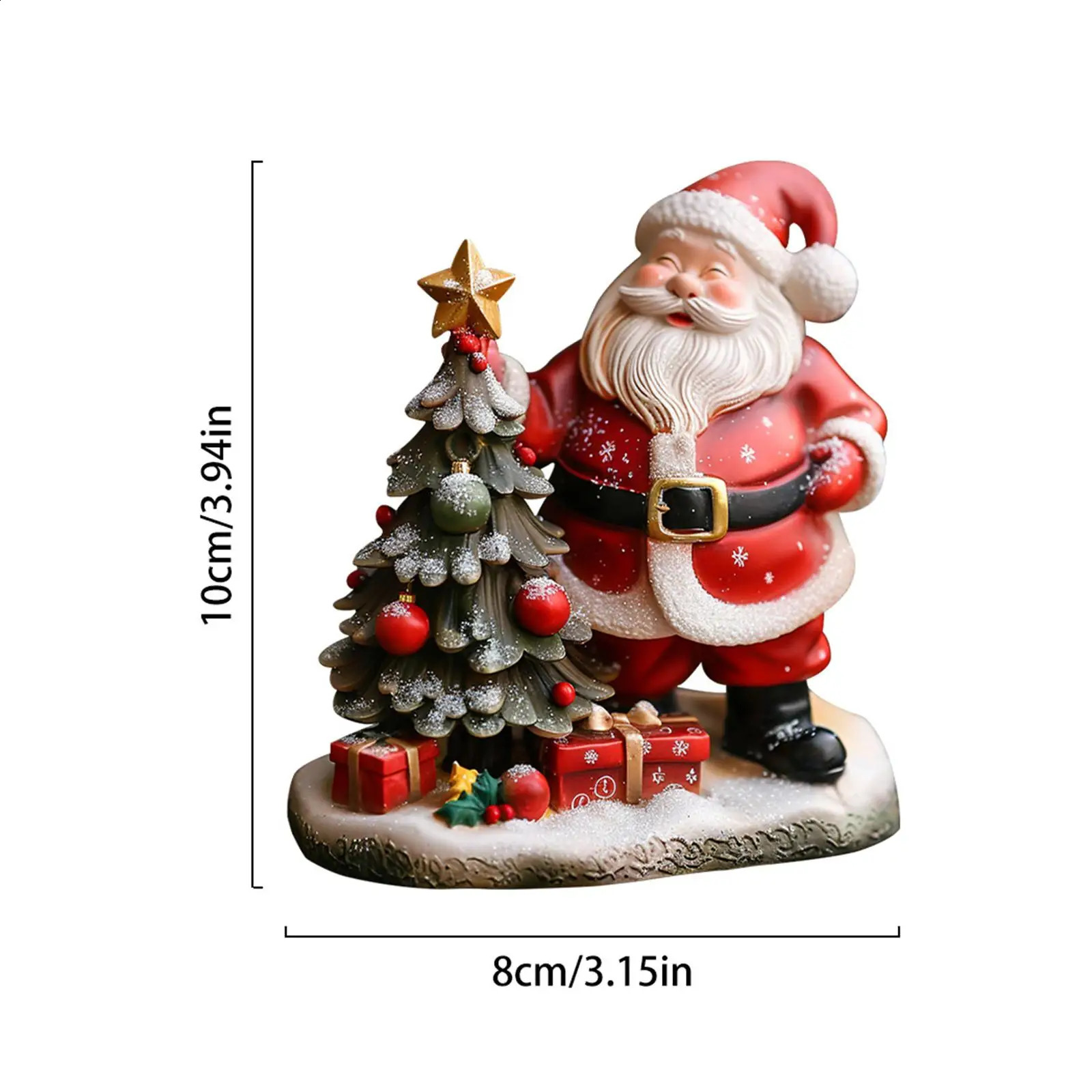 Santa Claus statue fireplace frame Christmas gift 241007