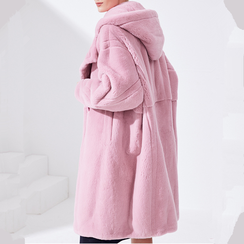5Xl Hooded Faux Women Winter Plush Female Oversized Fluffy Jacket Teddy Ladies Long Fur Coat Plus Size 2023