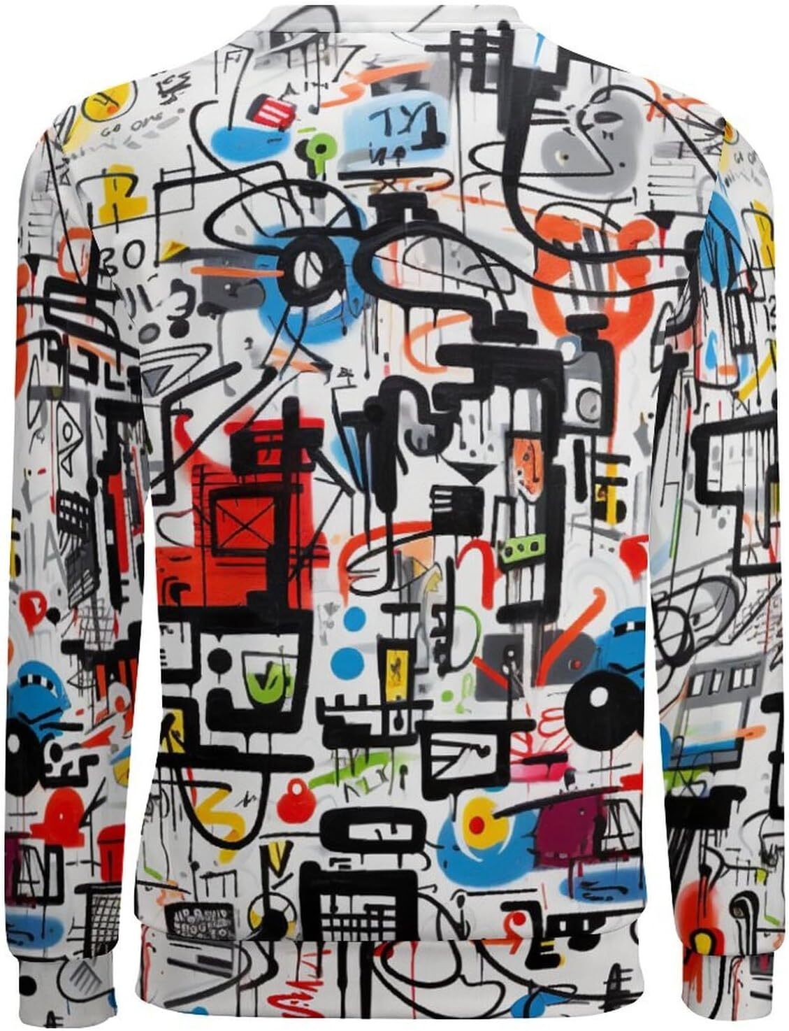 Long Sleeve Shirts for Men sweatshirt Men's Crewneck Sweatshirt Casual Streetwear Hip Hop Graffiti Sweatshirt Long Sleeve Pullover Streetwear Cas