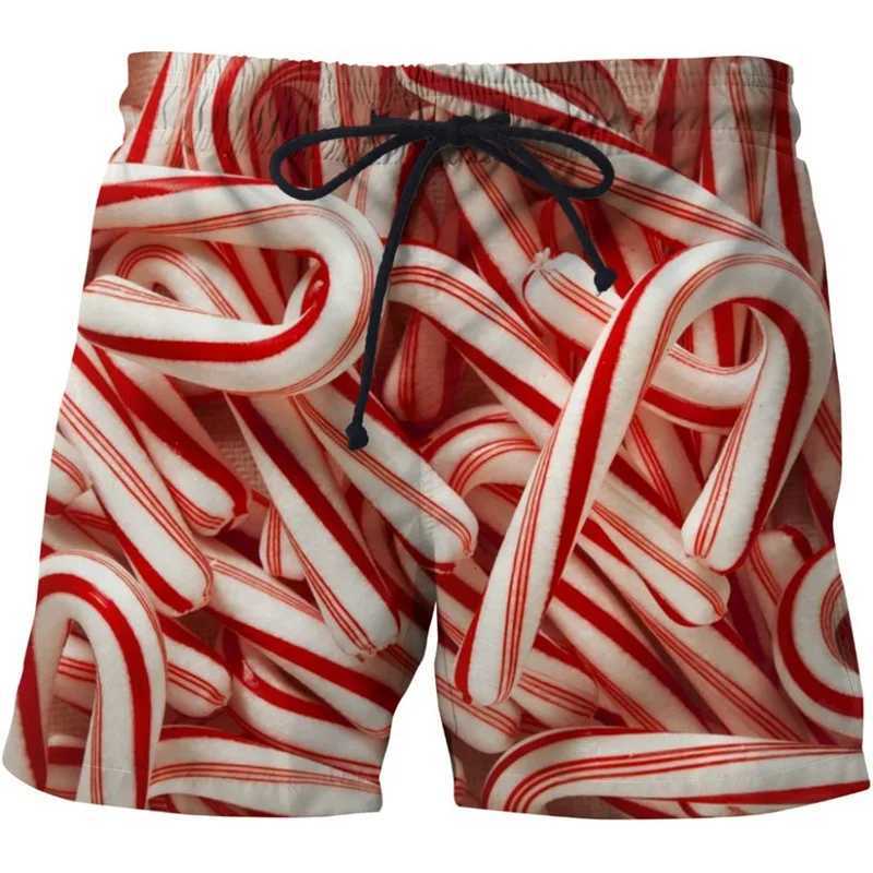 Sausage food graphic beach shorts mens shorts 3D cheese printing elastic waist board dry swimsuit homme 2023 ice shortsW240713