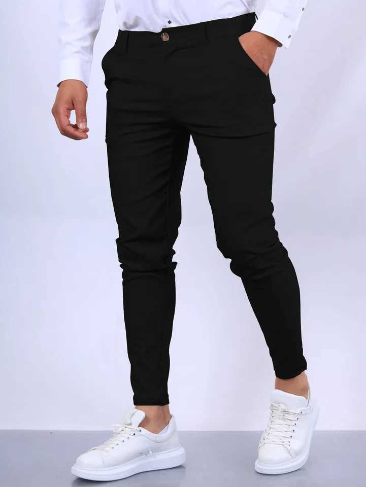 Solid Color Fashion Mens Pants Europe and the United States England Wind Calf Pants Four Seasons Comfortable Casual Formal PantX241008