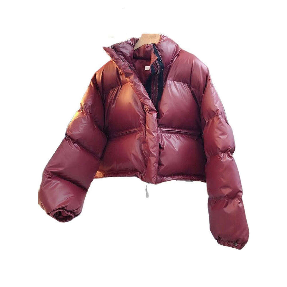 Cotton Padded Glossy Snow Parka Women Winter Waterproof Oversize 2Xl Coat Stand Collar Thickened Puffer Jacket 2023 New