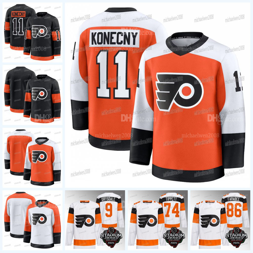 Flyers 74 Owen Tippett Philadelphia Jersey 11 Travis Konecny Jamie Drysdale Sean Couturier Morgan Frost Joel Farabee Bobby Brink Tyson Foerster Cam York