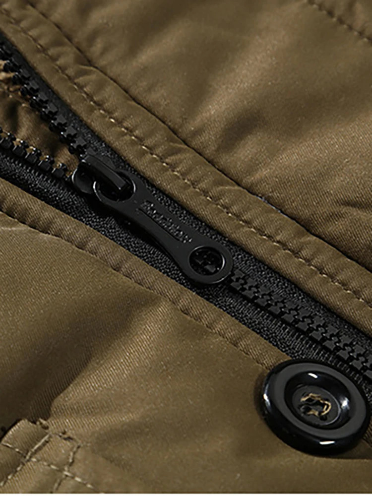 TRAF Winter Fashionable and Comfortable Mens Raccoon Collar Medium length Wool Plus Large Size Hooded Cotton padded Jacket 240929