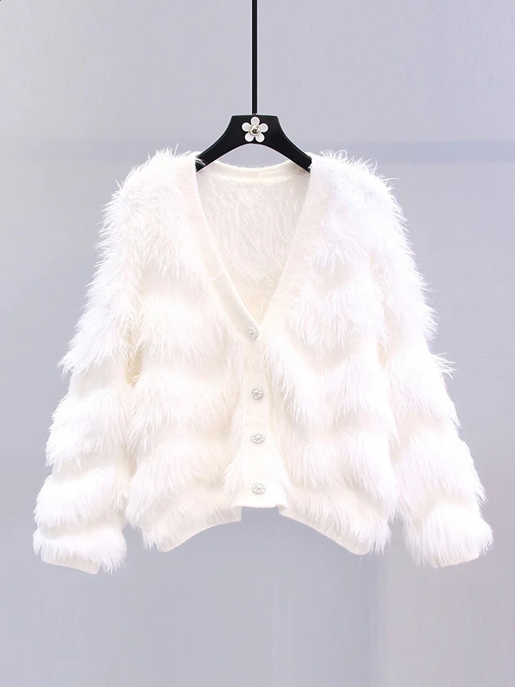 ABRIN Women Tassels Cashmere Sweater Cardigan Buttons Up Elegant Knit Coat Sweet Casual TRAF Autumn Winter 241007