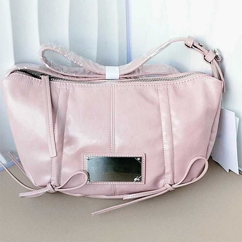 New semi-circular pleated Drstring Versatile Armpit bag soft leather cloud cross body bag womens commuting solid color shoulder bag Z241009