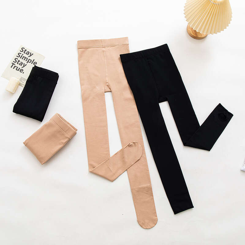 Autumn and winter thin fleece leggings with skin tone, foot stomping, pantyhose, hip lifting, slimming one-piece pants