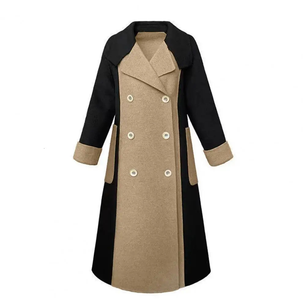 Stylish Lady Coat Doublesided Keep Warm Pockets Antiwrinkle Lapel Women Winter 240930