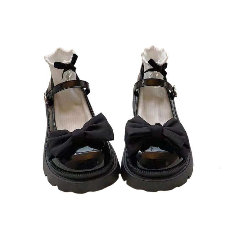 Sweet Cool Mary Jane Small Leather Shoes Women's JK Thick Sole Big Head Shoes 2024 Summer Spring Bow Soft Girl Single Shoes