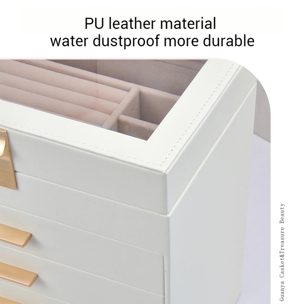 5-layer jewelry manager display travel jewelry box travel portable jewelry box PU storage manager earring holder 240924
