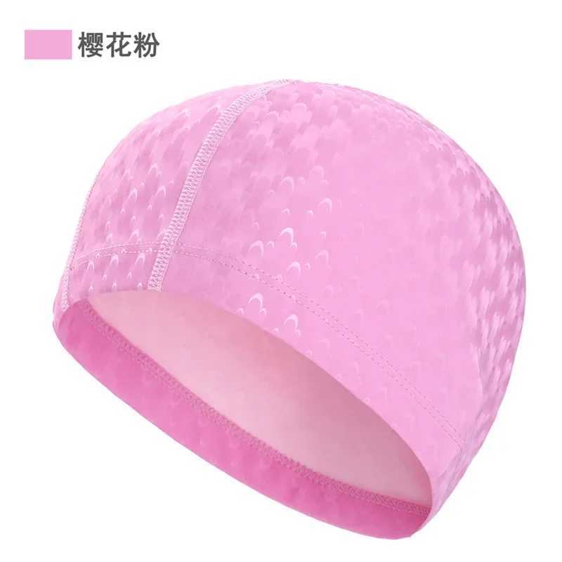 New swimming accessory PU swimming pool cap 2024 adult mens/womens ear protection polyurethane anti slip professional swimming cap CL241009