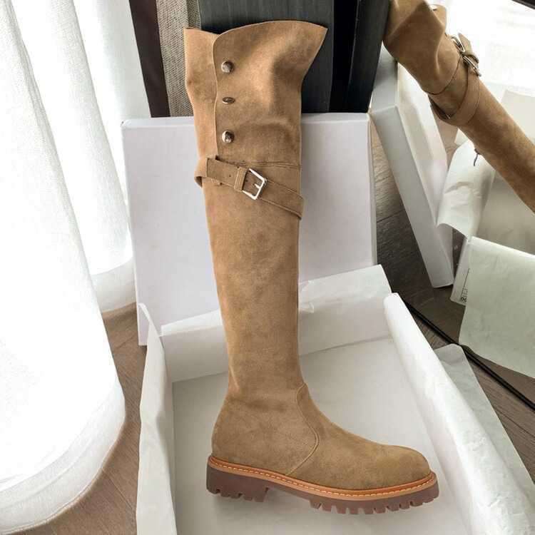 Rivet Slimming Knee Thigh High Fashion Boots For Women Model Thick Heel Martin Boots Two In One High Leg Western Knight Boots 240826
