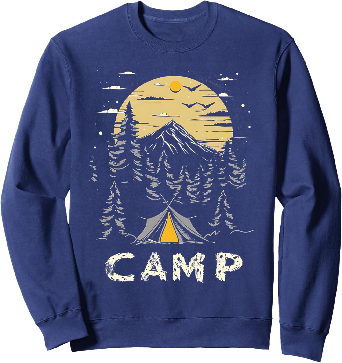 Long Sleeve Shirts for Men sweatshirt Camping Mountain Sunset Camper Hiking Outdoor Nature Lover Sweatshirt Tee Streetwear Casual tops clothes