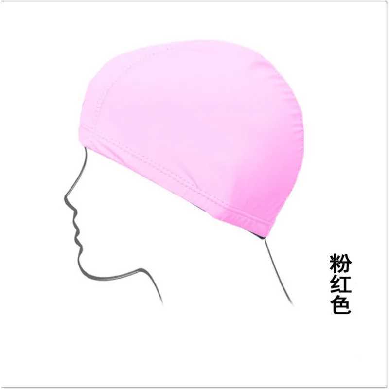 Solid color swimming cap fabric protective earmuffs sports Siwm swimming pool cap sports ultra-thin shower cap CL241009